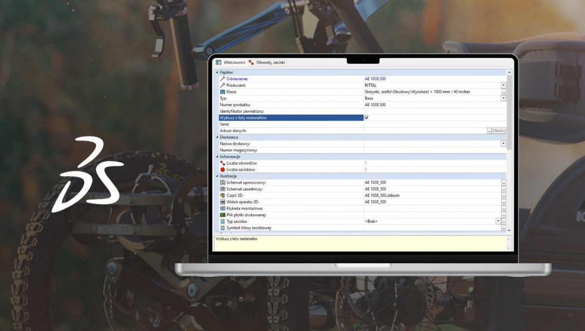 Wykluczanie komponentów z listy materiałów w SOLIDWORKS Electrical
