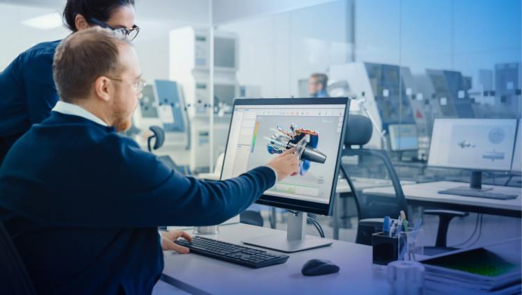 Osoba pokazuje szerokie możliwości SOLIDWORKSA