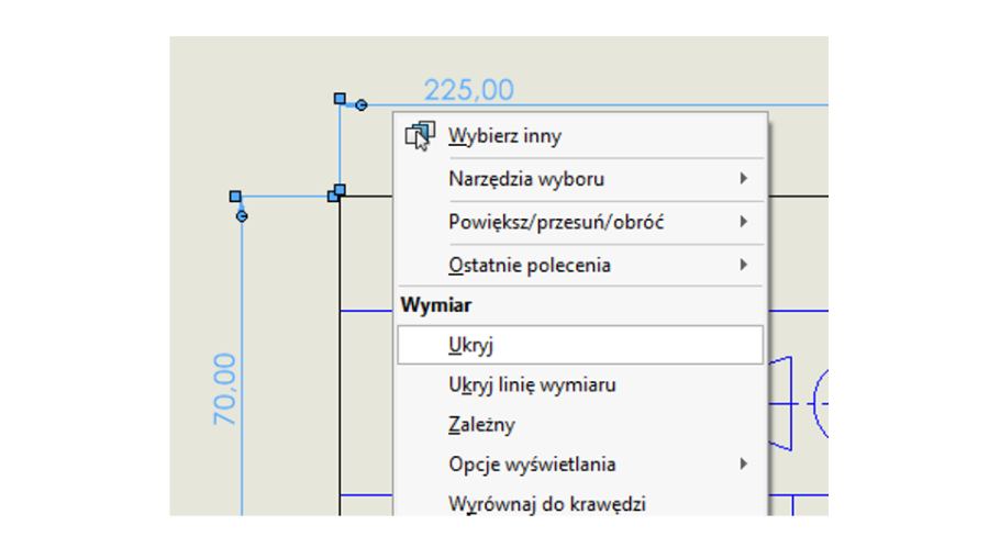 Ukrywanie wymiarów na rysunku SOLIDWORKS
