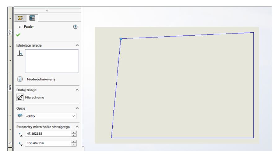 Dostosowanie kształtu ramki w arkuszu SOLIDWORKS