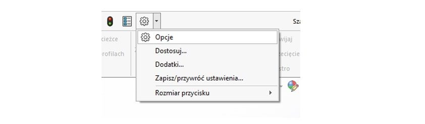Okno opcji systemu w menu kontekstowym SOLIDWORKS