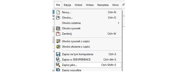Okno umożliwiające zapis pliku z rozszerzeniem .prtdot