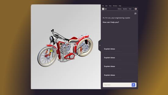 Screenshot z inteligentnego asystenta CAD - Leo AI