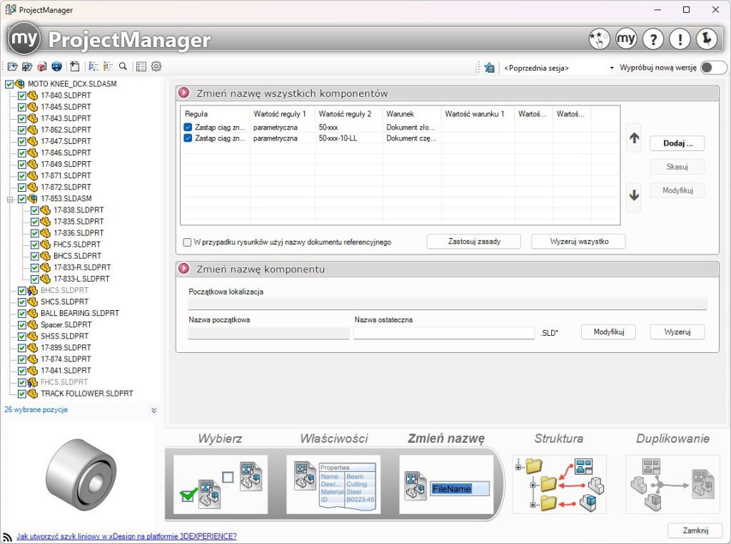 10 funkcji myCADtools, które przyspieszą Twoją pracę w SOLIDWORKS