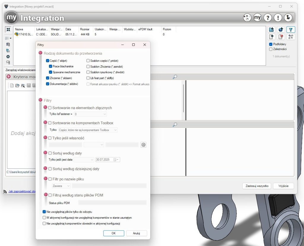 10 funkcji myCADtools, które przyspieszą Twoją pracę w SOLIDWORKS