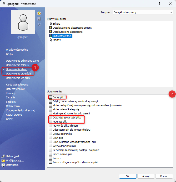 Konfiguracja dostępu do dołączania plików w SOLIDWORKS PDM