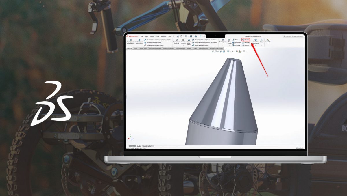 Jak wykorzystać funkcję Zawijaj na stożkowej powierzchni w SOLIDWORKS?