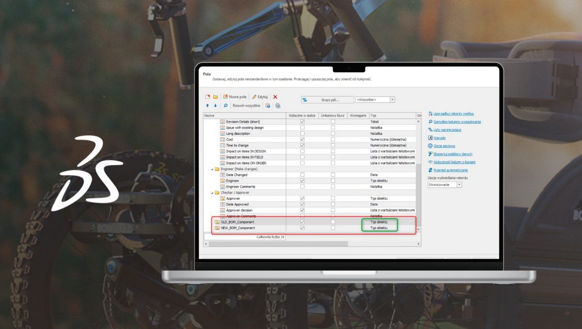 Zamiana elementów BOM w SOLIDWORKS Manage