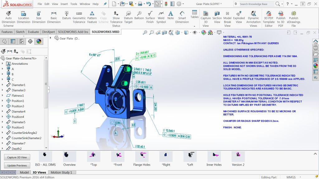 Interfejs SOLIDWORKS MBD