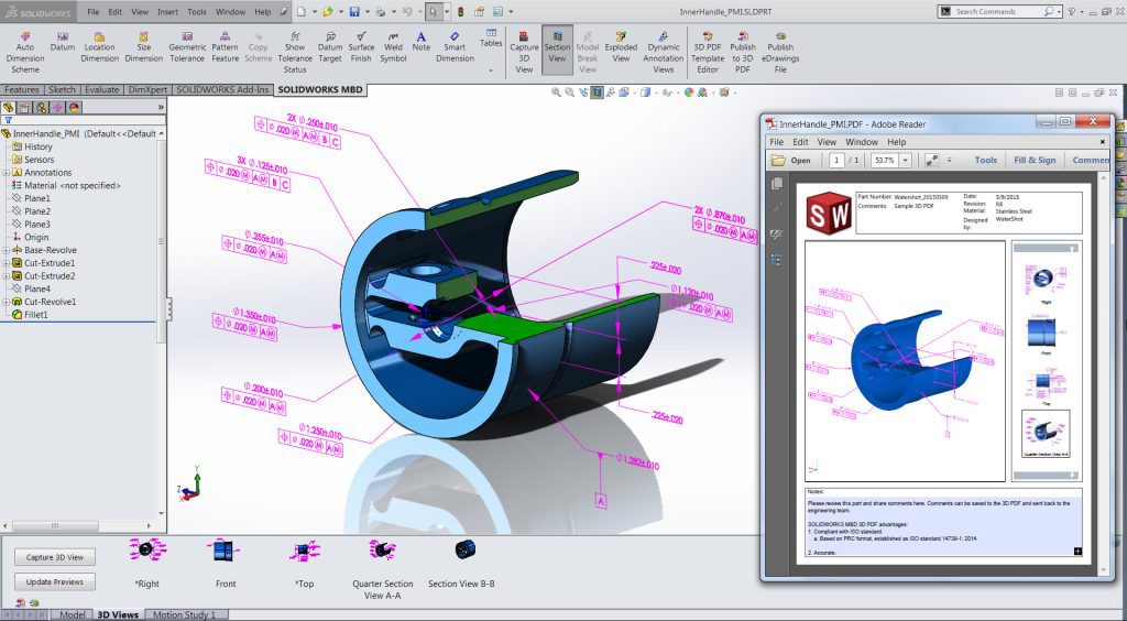 Interfejs SOLIDWORKS MBD