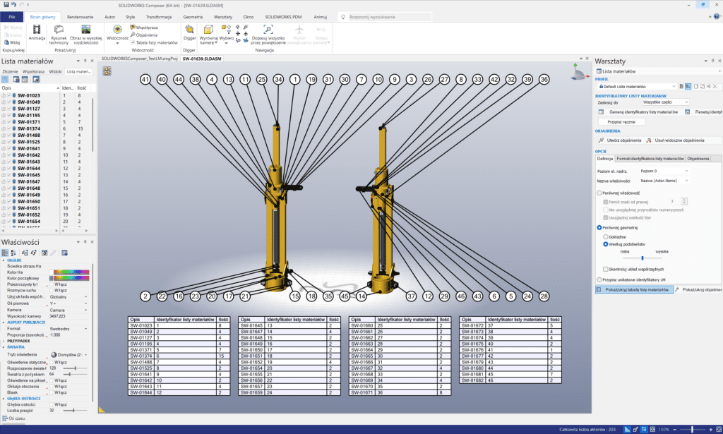 Jak uporządkować i lepiej kontrolować zestawienia materiałów w SOLIDWORKS 2025?