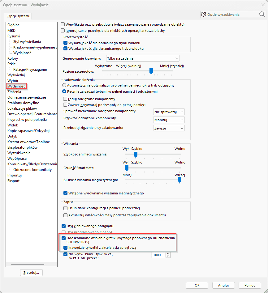Jak przyspieszyć pracę z dużymi złożeniami w SOLIDWORKS 2025 przy użyciu SpeedPak i Silhouette Defeature?