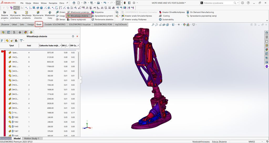Jak przyspieszyć pracę z dużymi złożeniami w SOLIDWORKS 2025 przy użyciu SpeedPak i Silhouette Defeature?