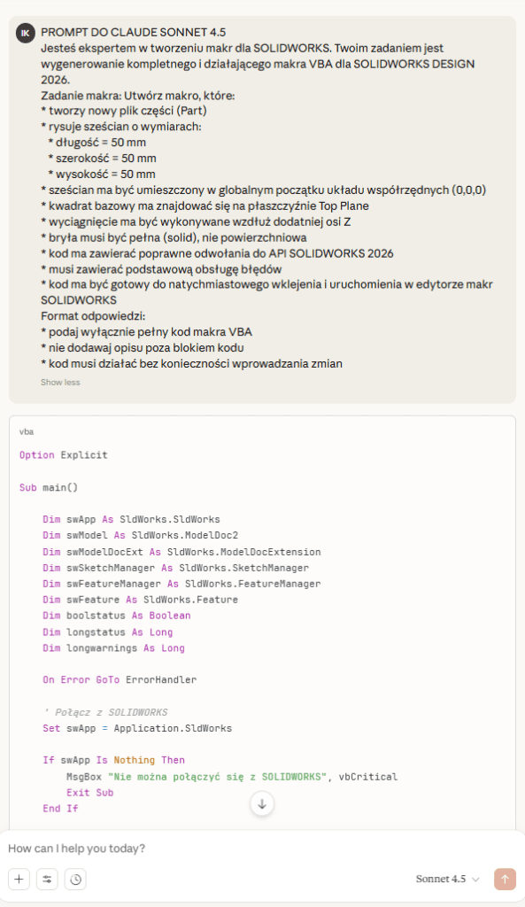 Jak ChatGPT-5 i Anthropic Sonnet 4.5 rewolucjonizują projektowanie CAD i SOLIDWORKS?