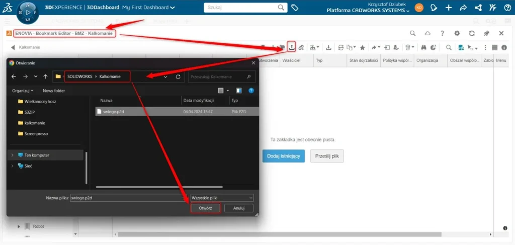 Zarządzanie plikami kalkomanii na platformie 3DEXPERIENCE
