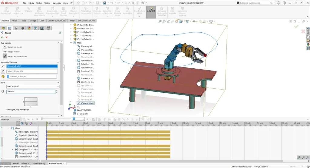 Optymalizacja wiązania ścieżki w SOLIDWORKS