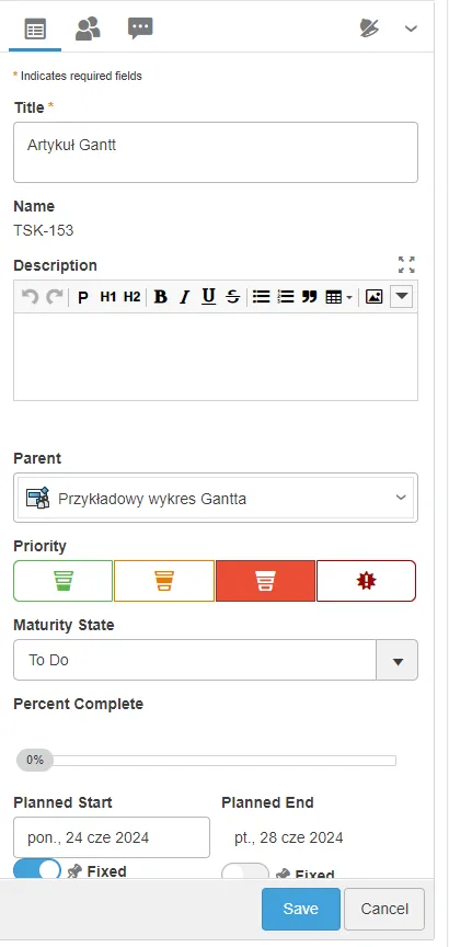 Jak zrobić wykres gantta w Project Planner w 3DEXPERIENCE?