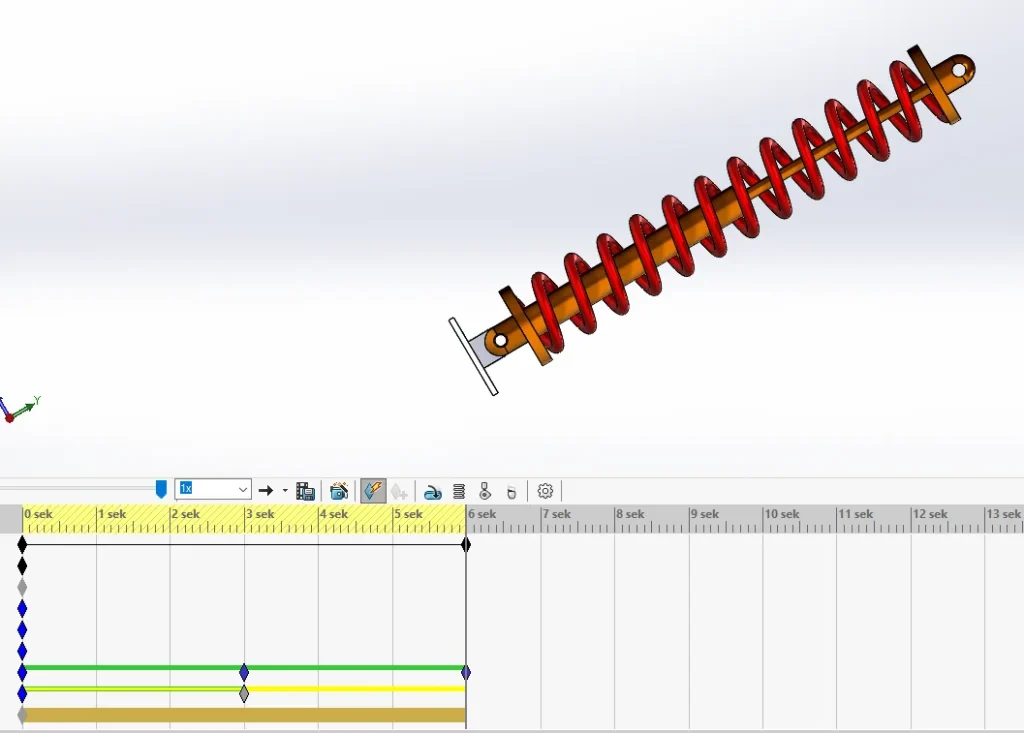 układ zawieszenia w SOLIDWORKS z użyciem odniesień zewnętrznych