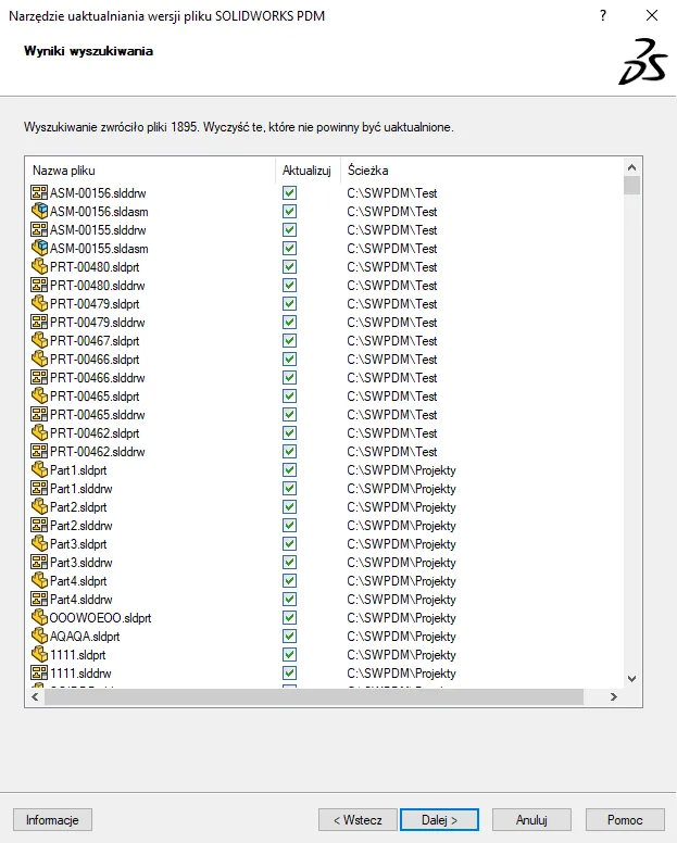 Jak zaktualizować pliki w SOLIDWORKS PDM?