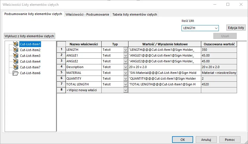 Odnośniki SOLIDWORKS w rysunkach