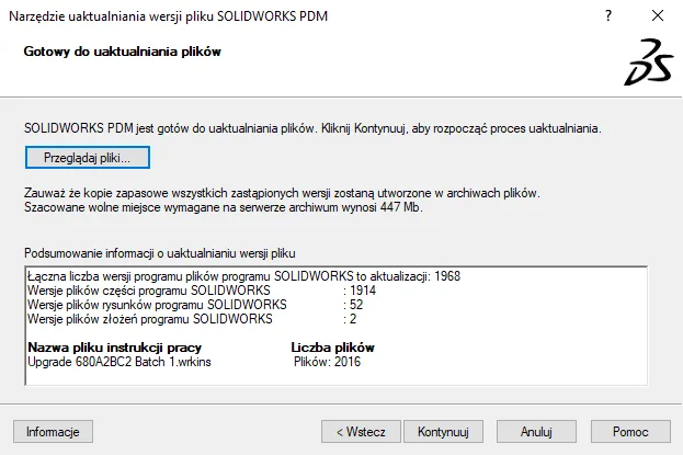 Jak zaktualizować pliki w SOLIDWORKS PDM?