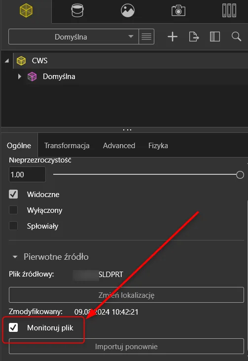 Jak działa aktualizacja na żywo dla modelu CAD otwartego z 3DEXPERIENCE?
