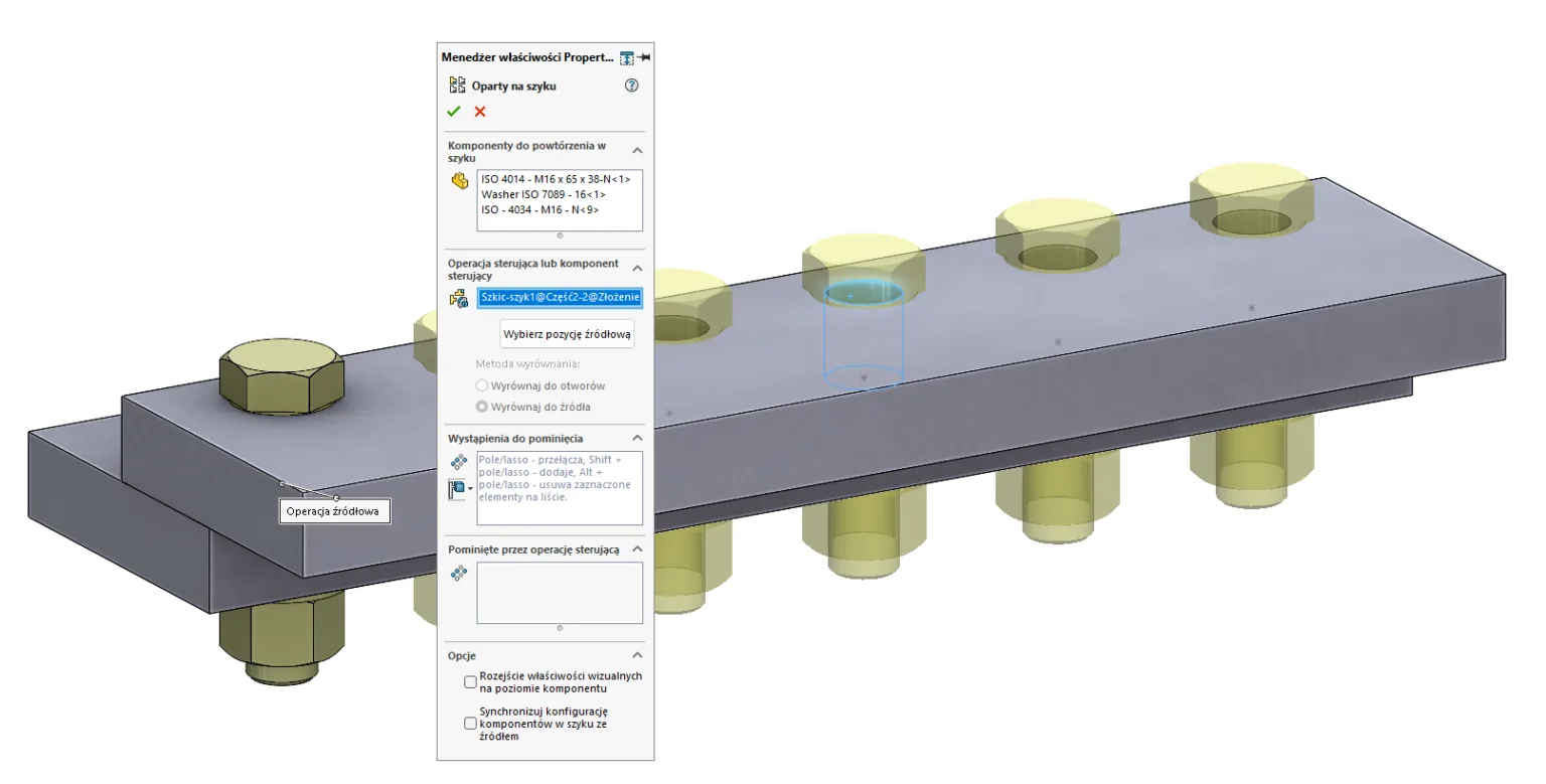Połączenia śrubowe w SOLIDWORKS