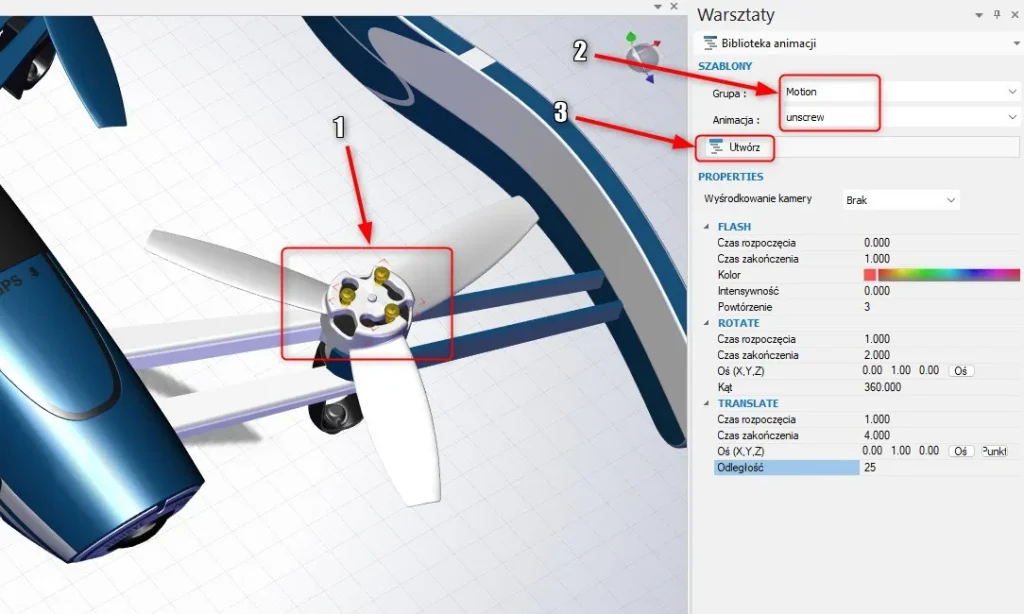 Jak stworzyć predefiniowane animacje w SOLIDWORKS Composer?
