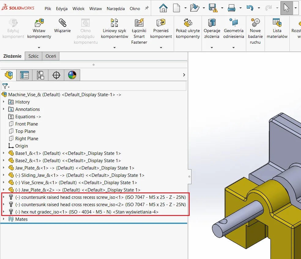 Jak pozbyć się flagi Toolbox z pliku części SOLIDWORKS?