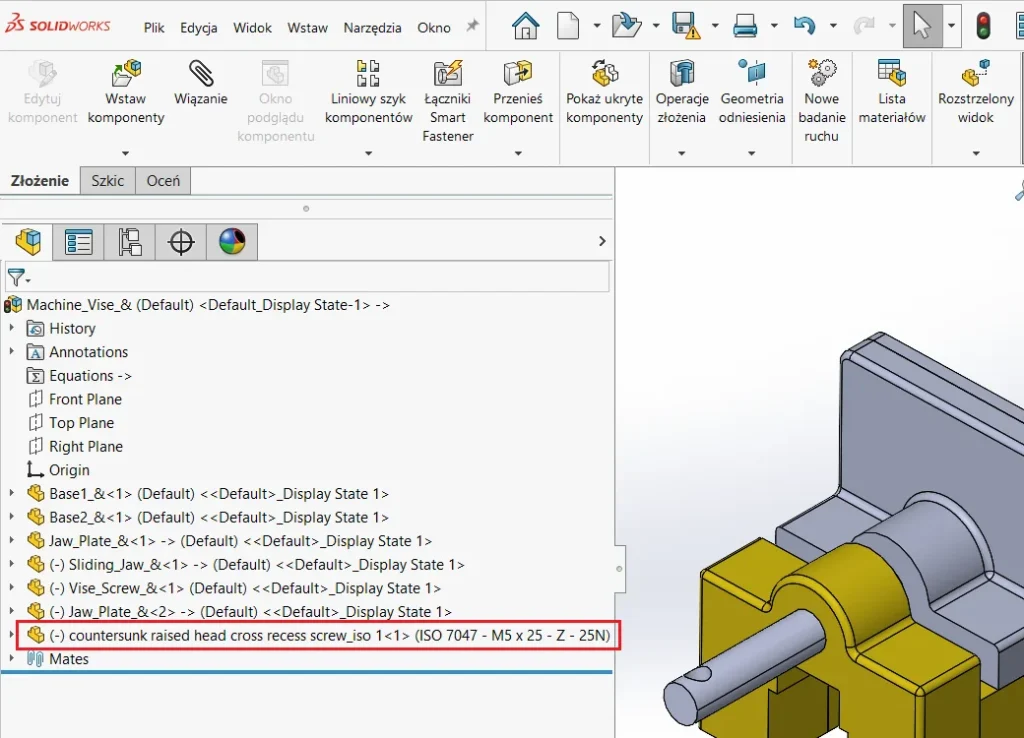 Jak pozbyć się flagi Toolbox z pliku części SOLIDWORKS?