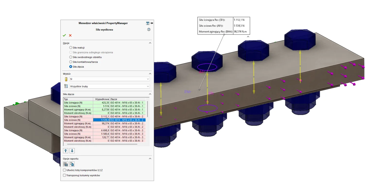 Połączenia śrubowe w SOLIDWORKS