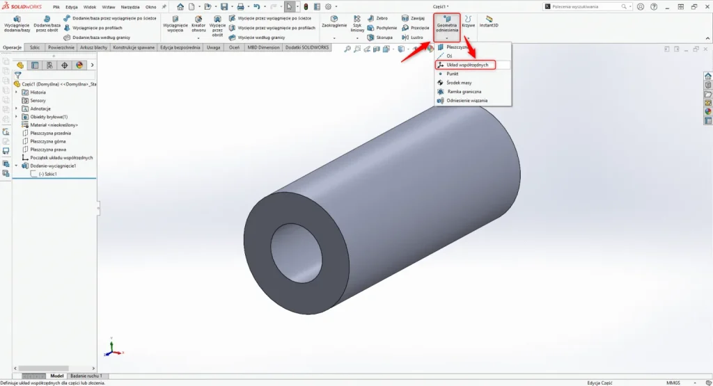 Eksport współrzędnych punktów w SOLIDWORKS