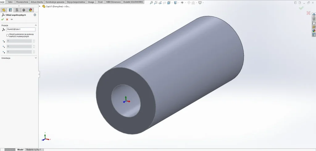 Eksport współrzędnych punktów w SOLIDWORKS