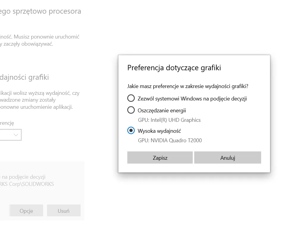 Jak zwiększyć wydajność grafiki w SOLIDWORKS?