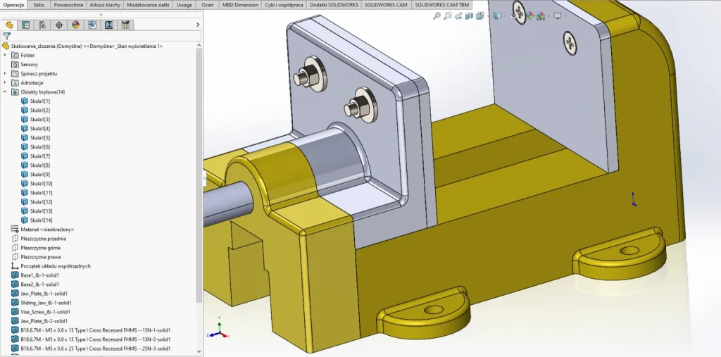 Jak skalować złożenie w SOLIDWORKS?