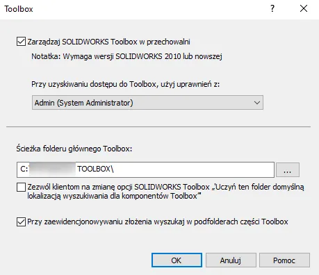 Jak skonfigurować i zaktualizować Toolbox w SOLIDWORKS PDM?