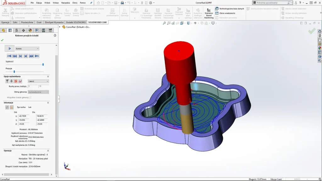 Interfejs SOLIDWORKS CAM