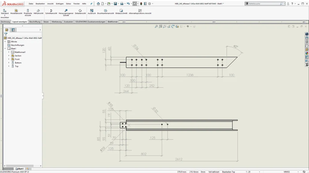 Interfejs dodatku do SOLIDWORKS – SolidSteel parametric
