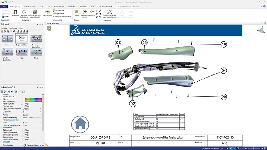 Interfejs SOLIDWORKS Composer