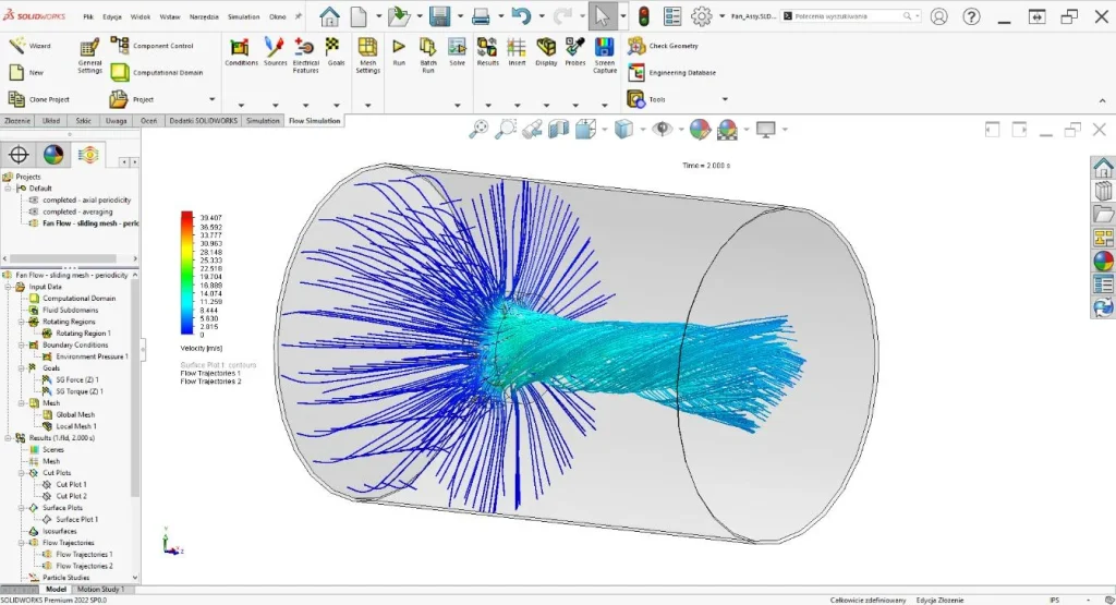 Interfejs SOLIDWORKS Flow Simulation